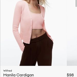 Aritizia Wilfred Manila cardigan brand new with tags in pink